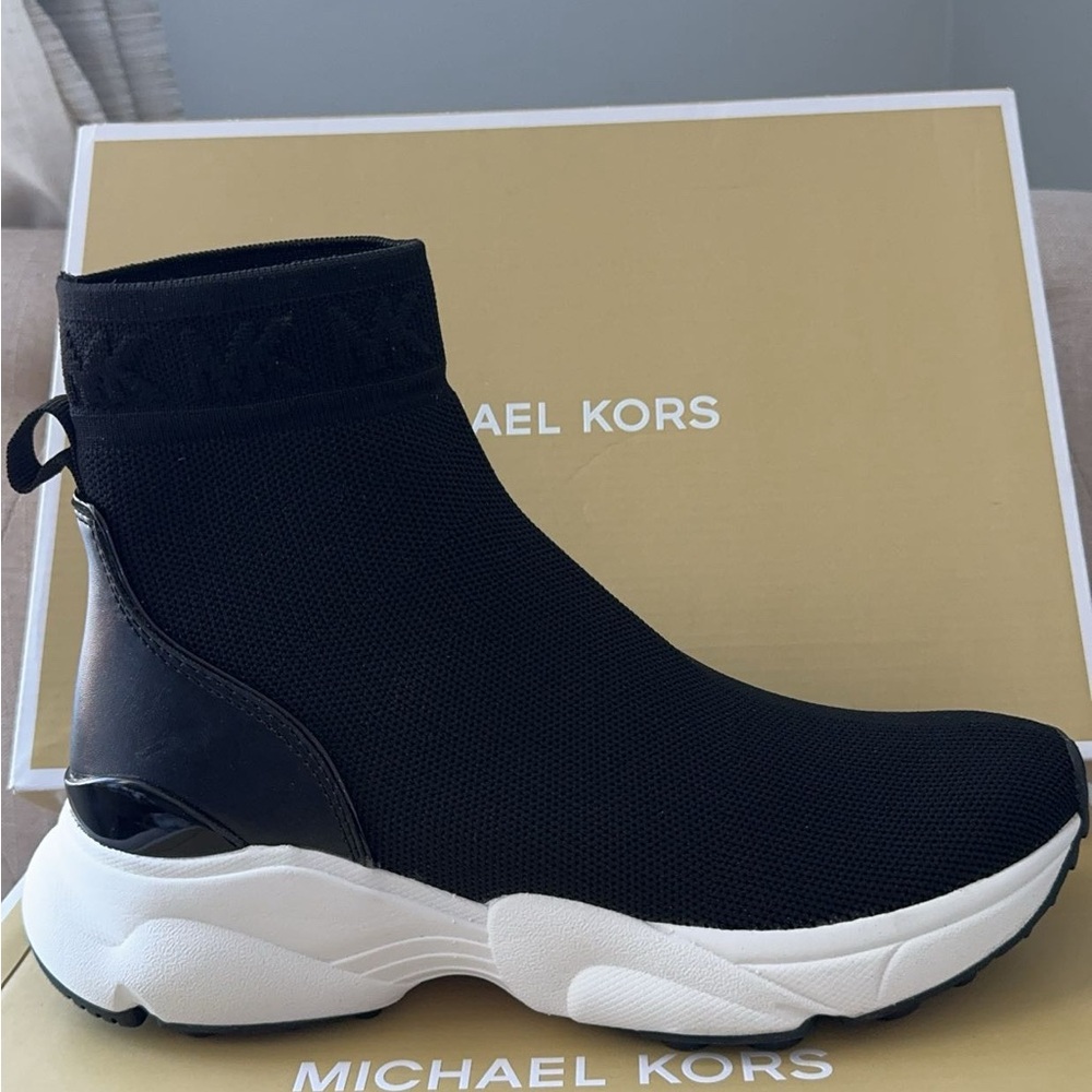 Michael Kors Black and White Knit High-Tops - Picture 2 of 3